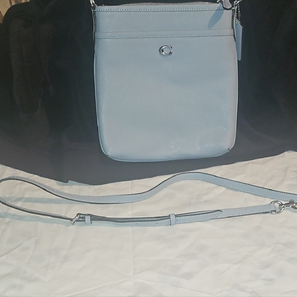 Coach Blue Crossbody Bag With Minimalist Design. Excellent Condition
